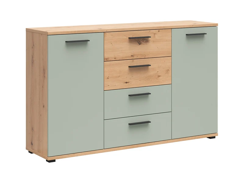 Sindara Sideboard 150 cm | 2 Doors & 4 Drawers | Artisan Oak & Sage