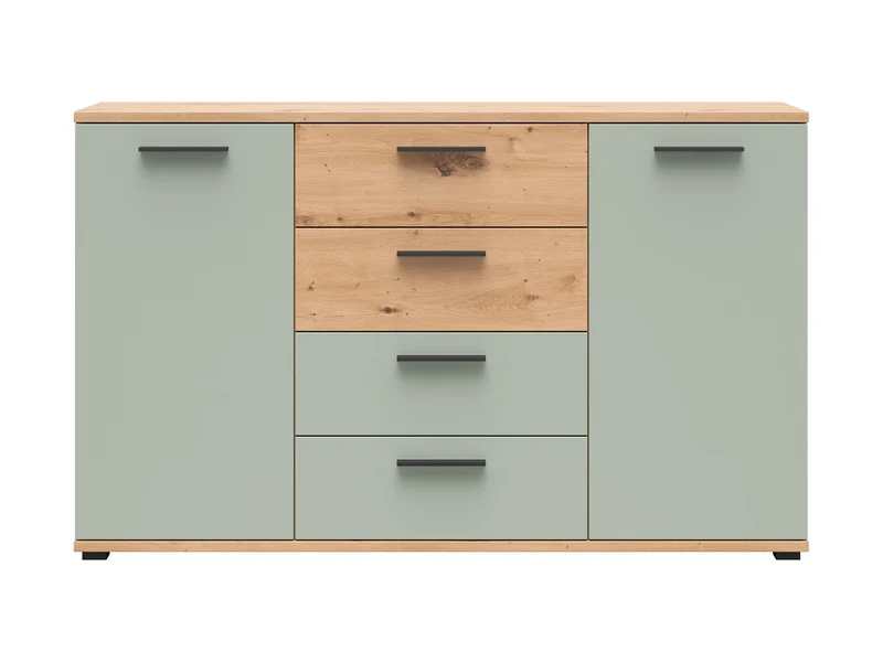 Sindara Sideboard 150 cm | 2 Doors & 4 Drawers | Artisan Oak & Sage
