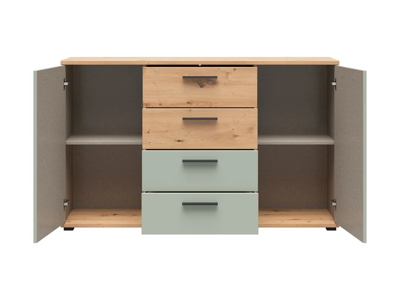 Sindara Sideboard 150 cm | 2 Doors & 4 Drawers | Artisan Oak & Sage