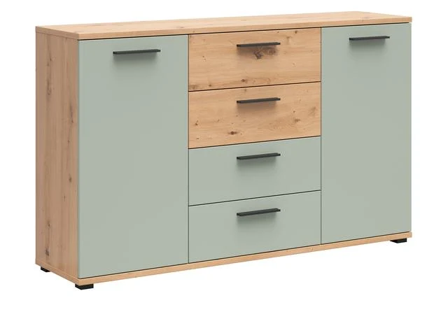 Sindara Sideboard 150 cm | 2 Doors & 4 Drawers | Artisan Oak & Sage