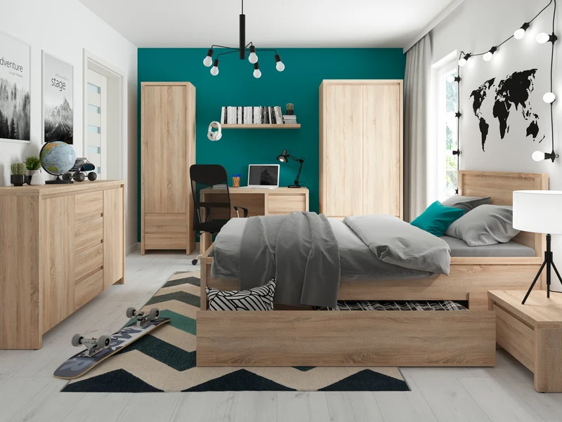 Kaspian Under-Bed Drawer for 160/T Bed – Sonoma Oak | Bedding Storage