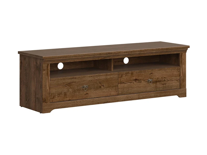 Patras TV Cabinet 153 cm – April Oak | 2 Drawers, Open Shelves & Cable Management