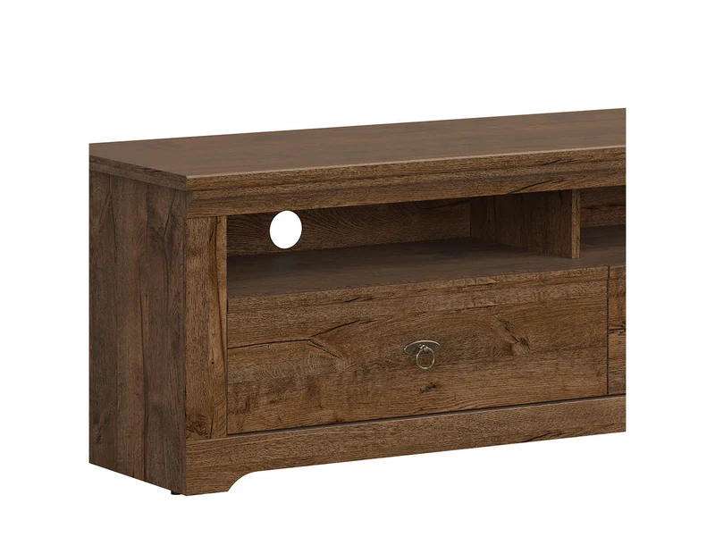 Patras TV Cabinet 153 cm – April Oak | 2 Drawers, Open Shelves & Cable Management