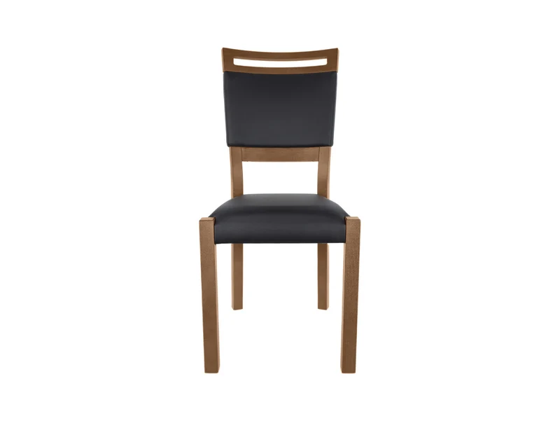 Gent 3 Dining Chair – Stirling Oak / Black Eco-Leather | Upholstered Seat & Back