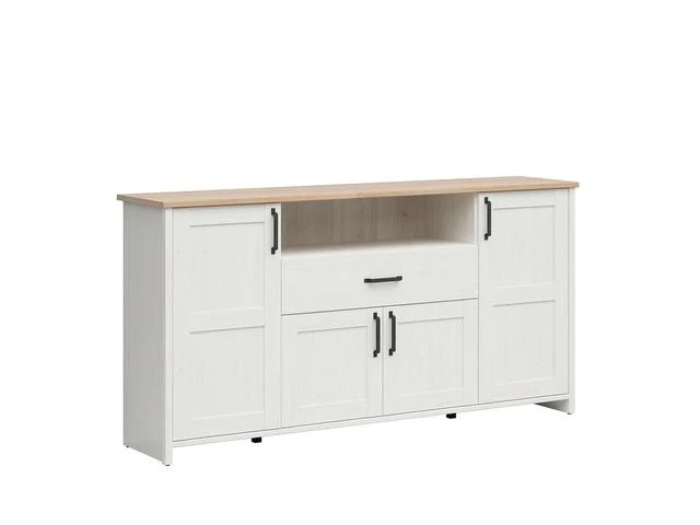 Loksa Sideboard 194 cm – Andersen Pine White | 4 Doors, 1 Drawer & Open Shelf