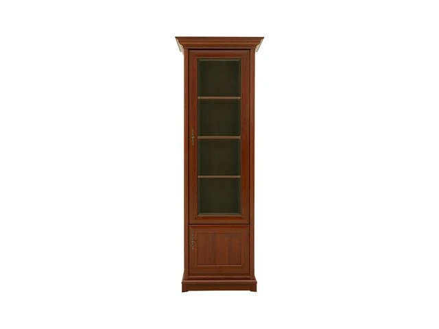Kent Tall Display Cabinet — Glazed Door, 3 Shelves, Right-Hand Opening & Toughened Glass, Chestnut