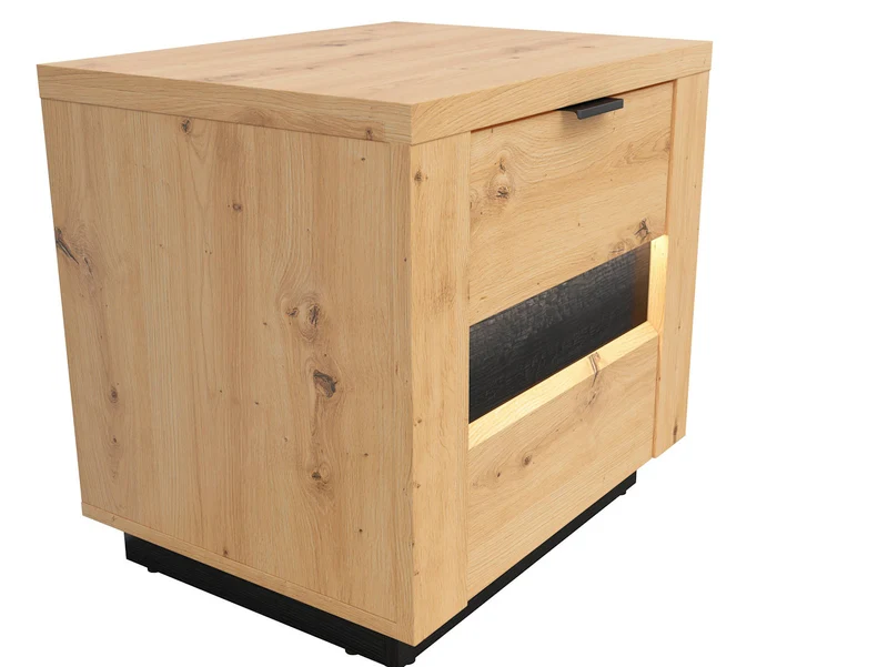 Ostia — Bedside Table with 2 Drawers & LED Lighting