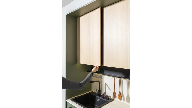 Milino — Metal Kitchen Shelf with LED Lighting 225 cm Black