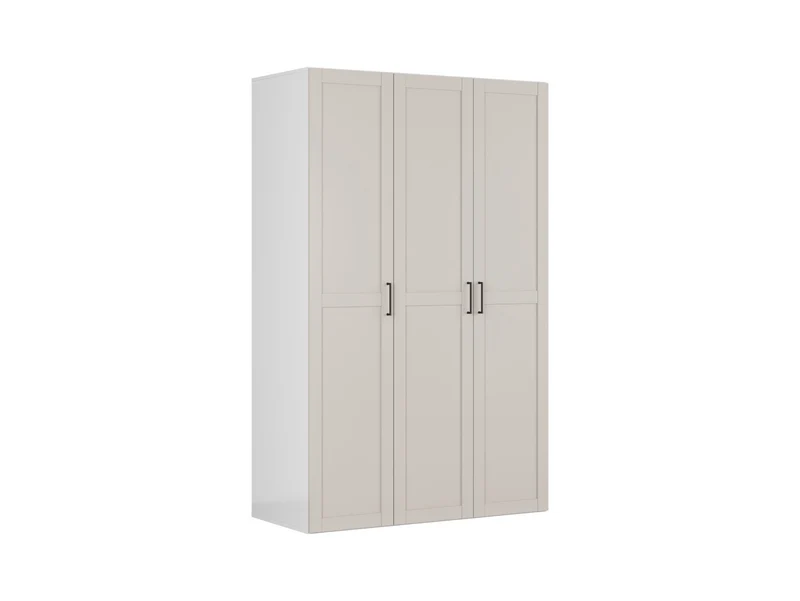 Flex Modular Wardrobe 150 – 3-Door Set with Drawers & Rails | White / Uni Cashmere | 150×240 cm