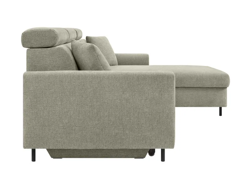 Verde Corner Sofa Bed 218cm – Otto 55 | Dolphin Sleeper, Bedding Storage & Adjustable Headrests
