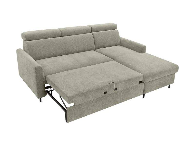 Verde Corner Sofa Bed 218cm – Otto 55 | Dolphin Sleeper, Bedding Storage & Adjustable Headrests