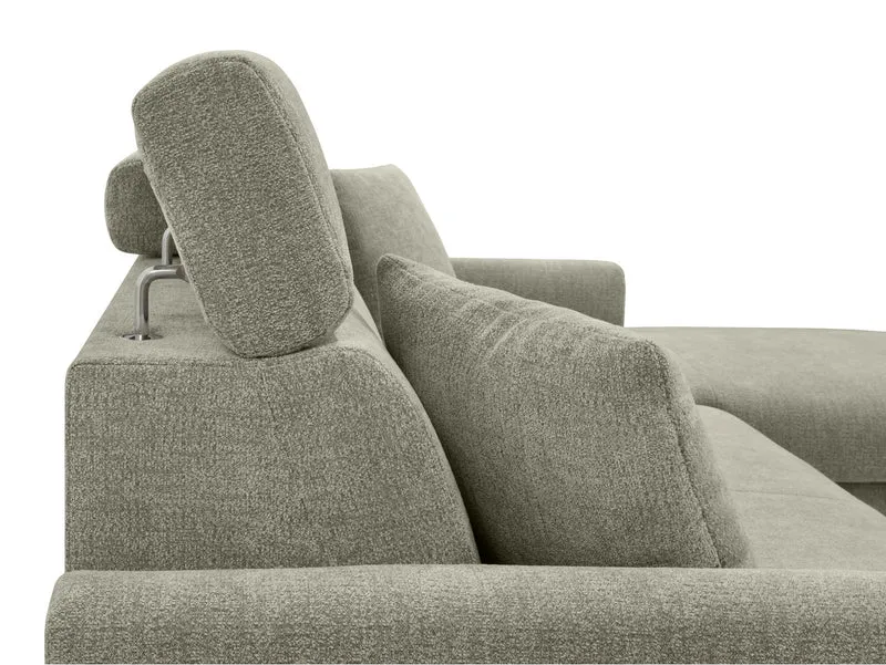 Verde Corner Sofa Bed 218cm – Otto 55 | Dolphin Sleeper, Bedding Storage & Adjustable Headrests