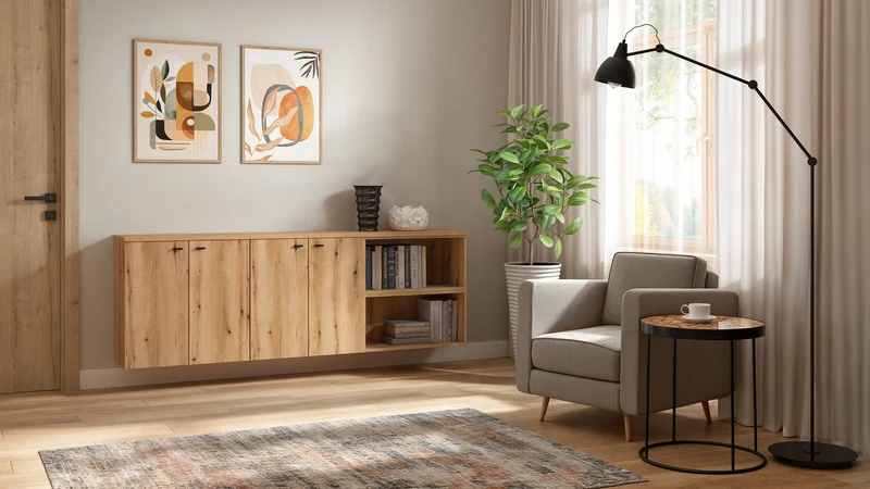 System 64 Modular Shelf Unit with Shelf | Coast Evoke Oak