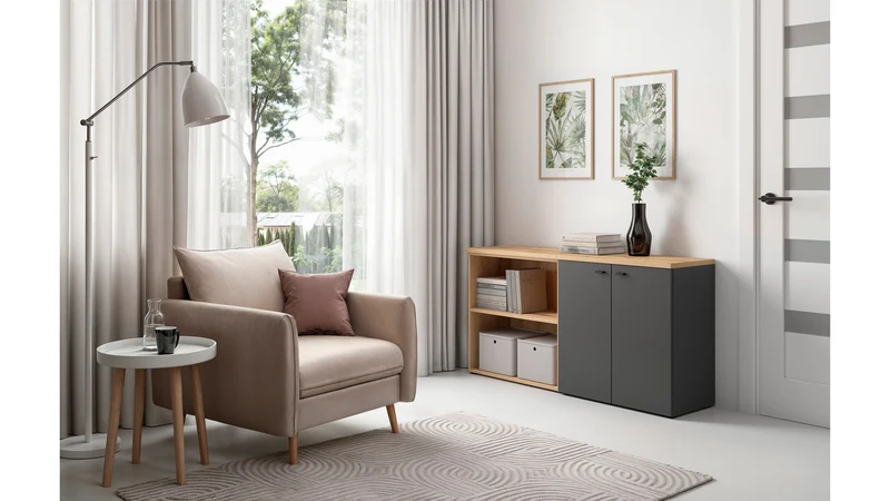 System 64 Modular Shelf Unit with Shelf | Coast Evoke Oak