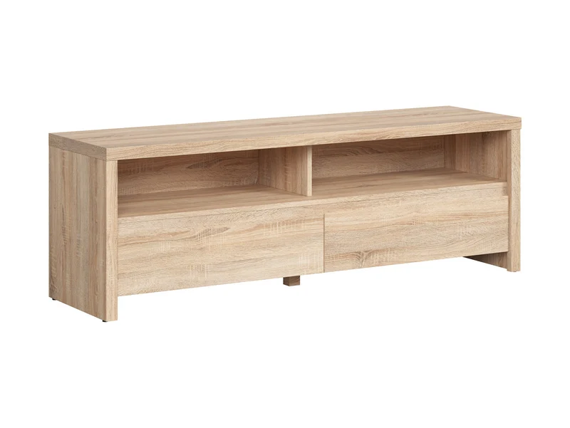 Kaspian TV Cabinet 143x48 cm – Sonoma Oak, 2 Drawers, Holds up to 50" TV