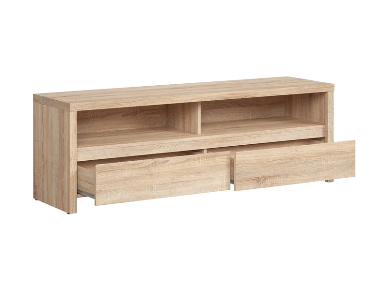 Kaspian TV Cabinet 143x48 cm – Sonoma Oak, 2 Drawers, Holds up to 50" TV