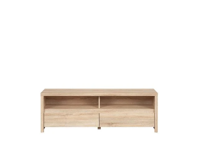 Kaspian TV Cabinet 143x48 cm – Sonoma Oak, 2 Drawers, Holds up to 50" TV