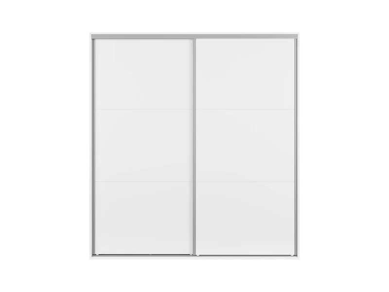 Flex Sliding Wardrobe 200x218 cm – White & White Matt, 2 Sliding Doors, 3 Rails, 10-Year Warranty