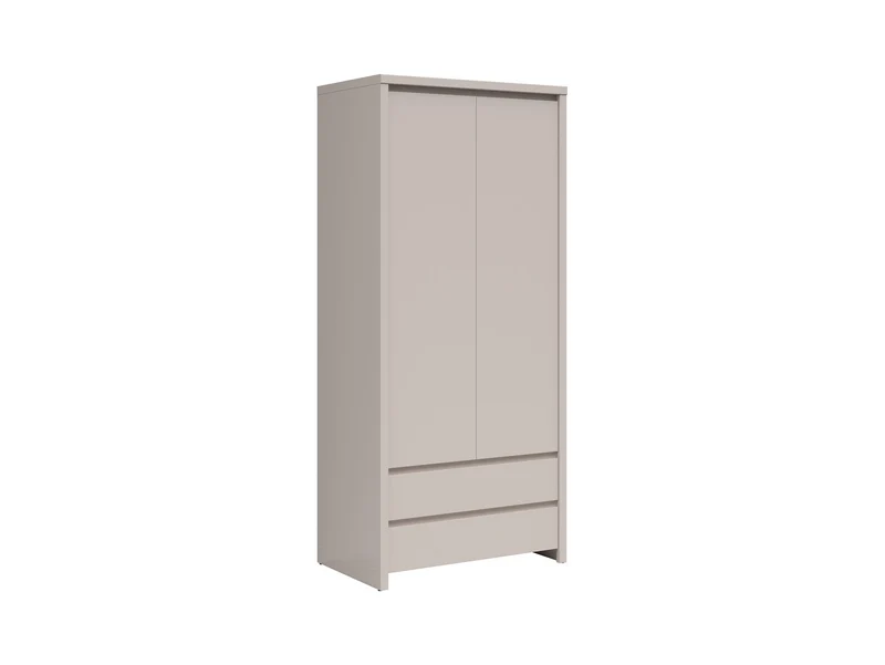 Kaspian 2-Door Wardrobe 90 cm – Kashmir | Handle-Free with Rail & 2 Drawers