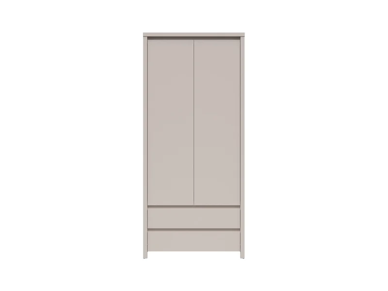 Kaspian 2-Door Wardrobe 90 cm – Kashmir | Handle-Free with Rail & 2 Drawers