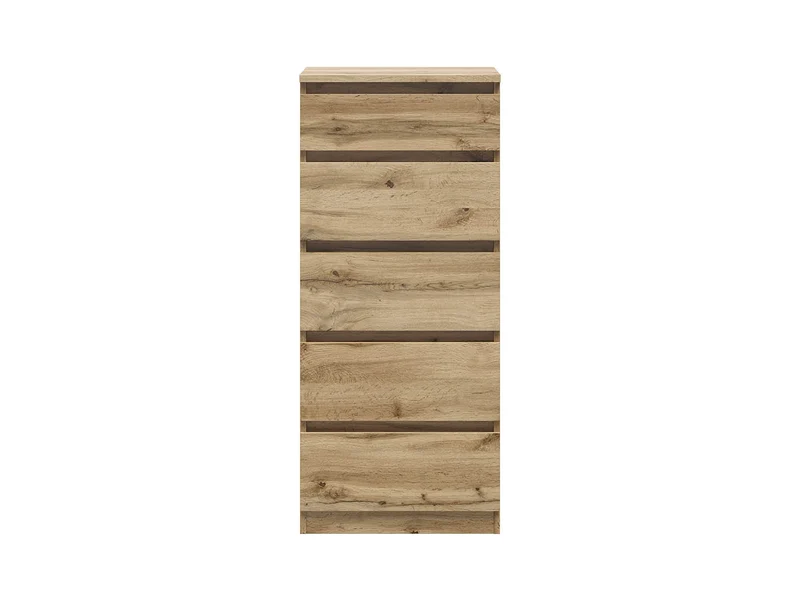 Tetrix Tall Chest of Drawers 50 cm – Wotan Oak | 5 Drawers & Handleless Push-to-Open Fronts