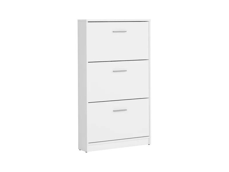 Nepo Plus Shoe Cabinet 70 cm – White | 3 Drop-Down Compartments | Hallway Storage
