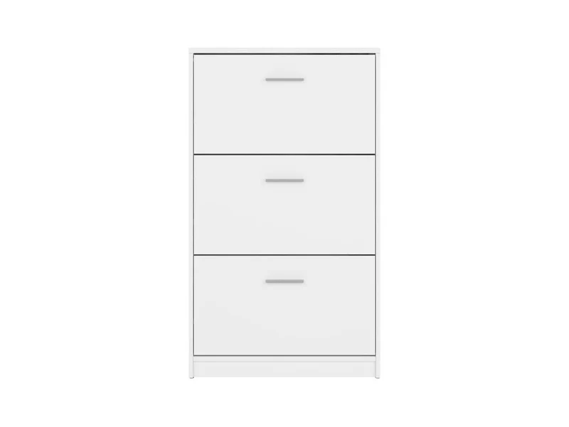 Nepo Plus Shoe Cabinet 70 cm – White | 3 Drop-Down Compartments | Hallway Storage