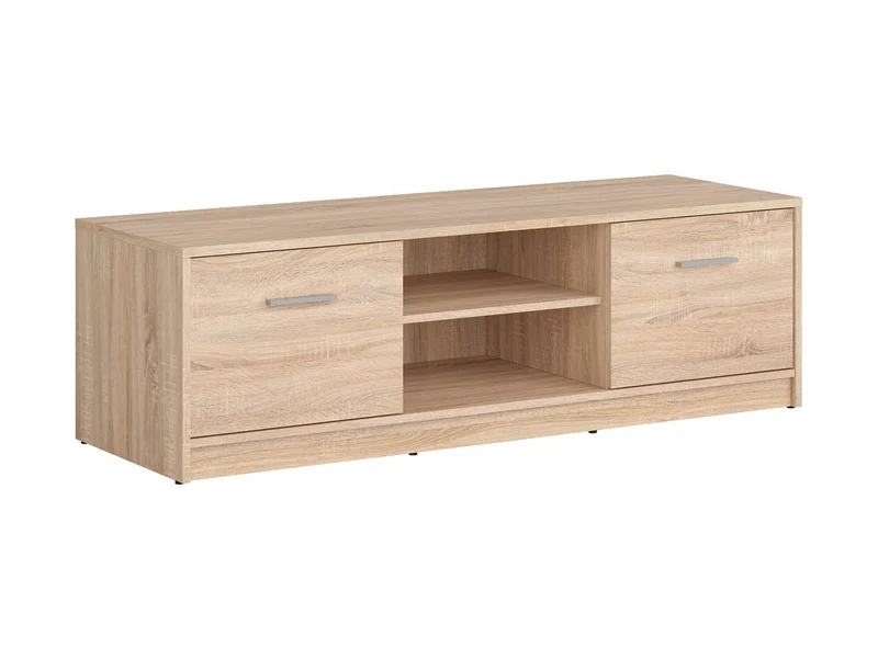 Nepo Plus TV Cabinet 138 cm – Sonoma Oak | 2 Cabinets & Open Shelf | Living Room Media Unit