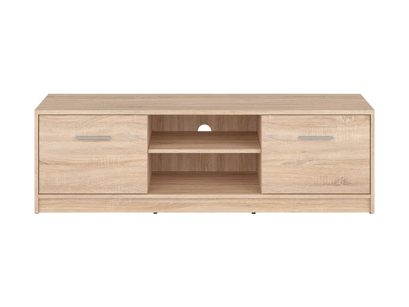 Nepo Plus TV Cabinet 138 cm – Sonoma Oak | 2 Cabinets & Open Shelf | Living Room Media Unit