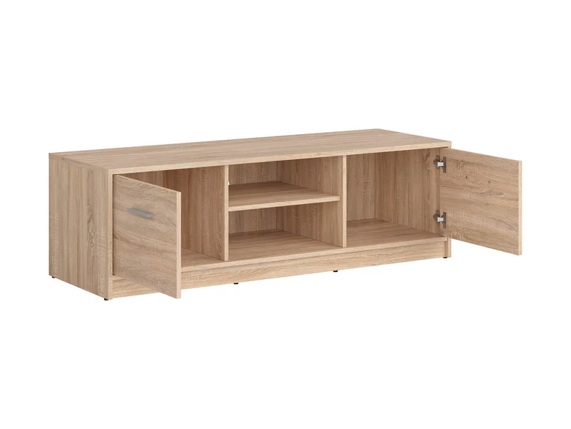 Nepo Plus TV Cabinet 138 cm – Sonoma Oak | 2 Cabinets & Open Shelf | Living Room Media Unit