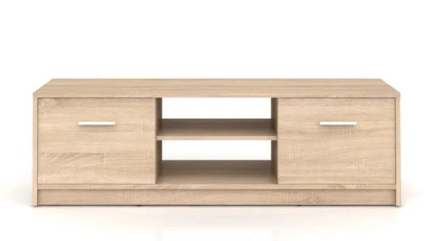 Nepo Plus TV Cabinet 138 cm – Sonoma Oak | 2 Cabinets & Open Shelf | Living Room Media Unit