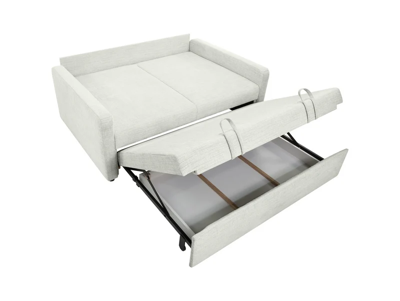 Luna 2-Seater Sofa Bed — Dolphin Mechanism, 146x202cm Sleeping Surface, Bedding Storage & Cushions, Baltimore Greige