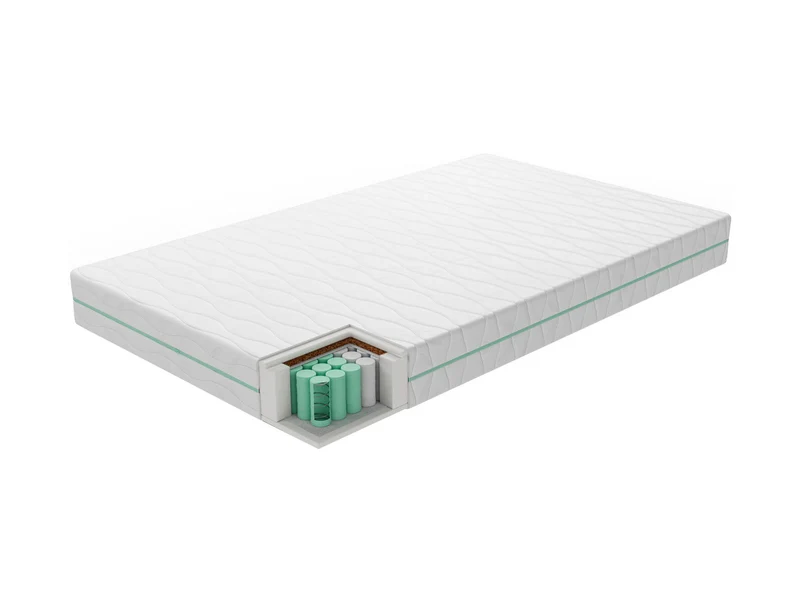 Iron Spring Pocket Spring Mattress 140x200cm — 7 Comfort Zones, Natural Coconut Layer, Double-Sided & Hypoallergenic Cover