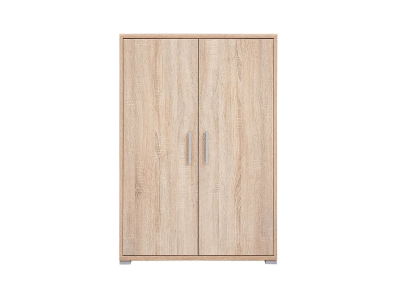 BRW Office Storage Cabinet 114cm — 2 Doors, 2 Internal Shelves & Simple Handles, Sonoma Oak
