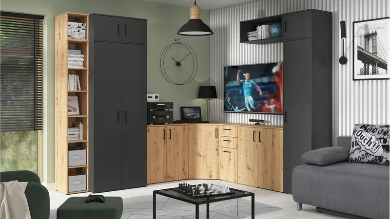 MultiDo — Corner Shelving Unit with Door 115 cm