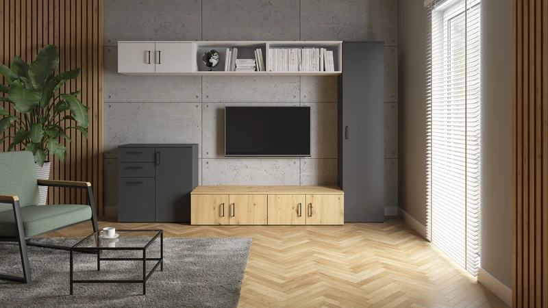 MultiDo — Wardrobe 80 cm with Hanging Rail & Shelf