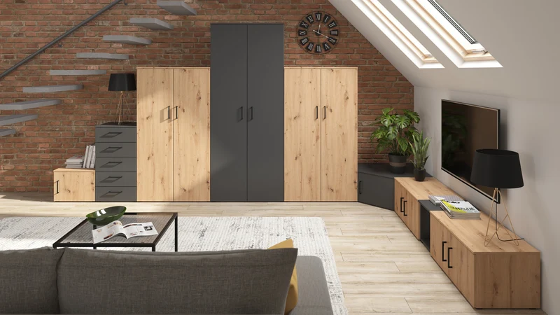 MultiDo — Wardrobe 80 cm with Hanging Rail & Shelf