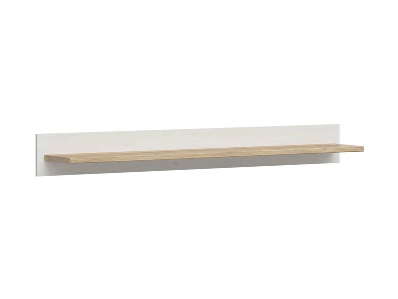 Loksa Wall Shelf – Wide Display Shelf 143cm | Andersen Pine White / Grandson Oak | Scandinavian Style
