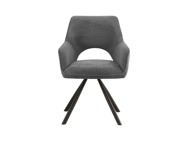 Jason Swivel Dining Chair – Corduroy Upholstered with 180° Rotation & Auto-Return | Grey