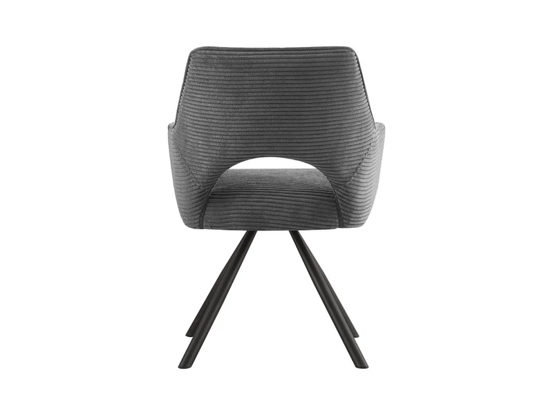 Jason Swivel Dining Chair – Corduroy Upholstered with 180° Rotation & Auto-Return | Grey
