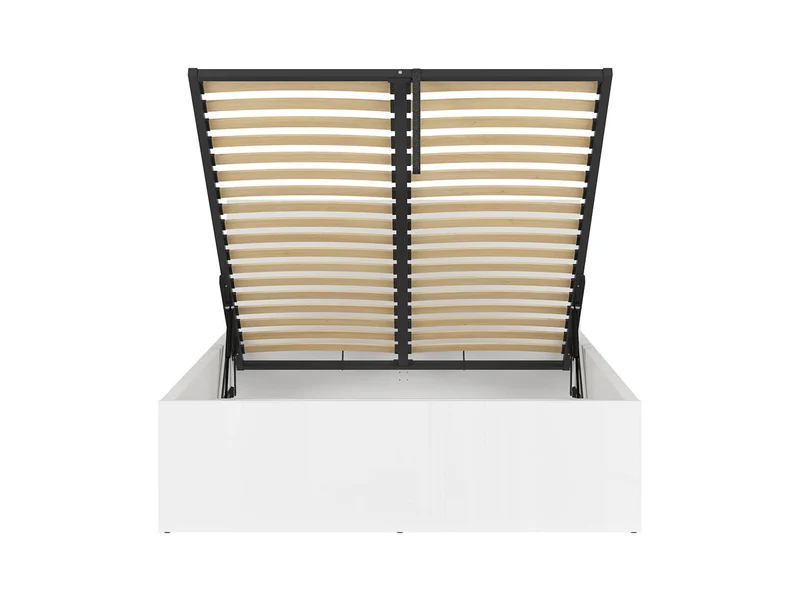 Tetrix Bed 140 + Ceres AV Mattress Set – Double Bed with Storage & Pocket Spring Mattress | White Gloss