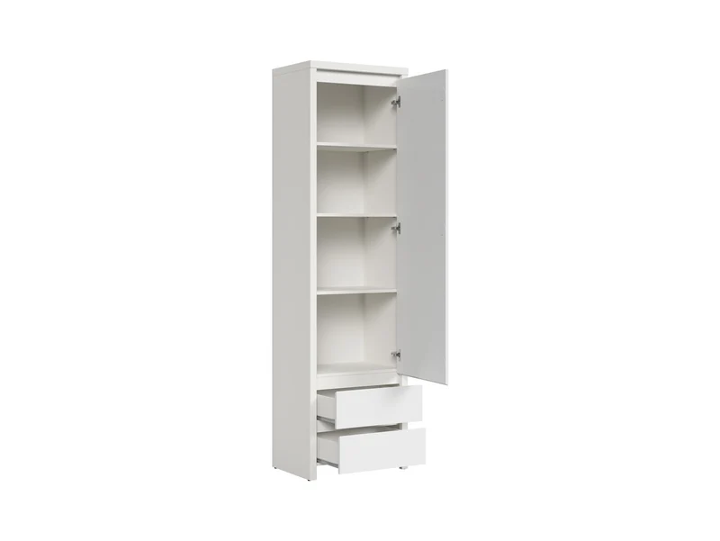 Kaspian Closed Bookcase | 1 Door & 2 Drawers | White Matt