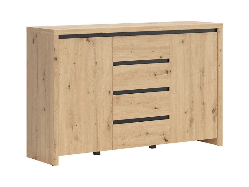 Larios Chest of Drawers | Artisan Oak & Black | 143 cm