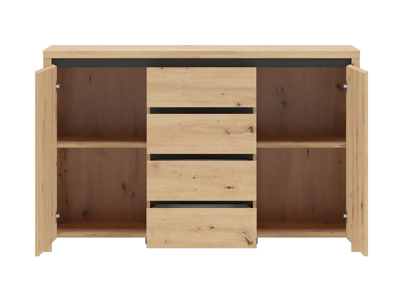 Larios Chest of Drawers | Artisan Oak & Black | 143 cm