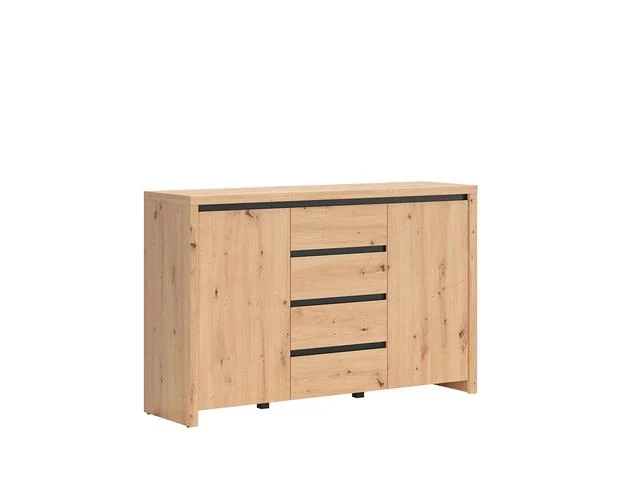 Larios Chest of Drawers | Artisan Oak & Black | 143 cm
