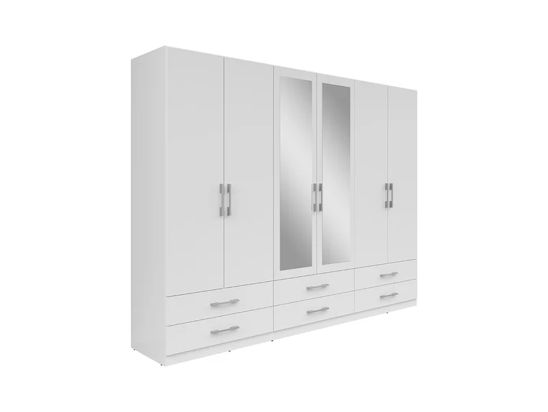 Herford 6-Door Wardrobe | White Matt | 270 cm