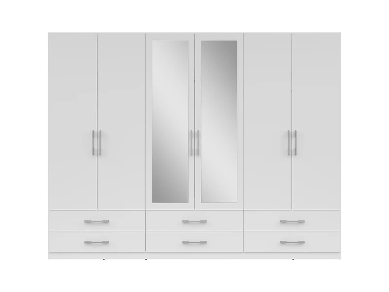 Herford 6-Door Wardrobe | White Matt | 270 cm