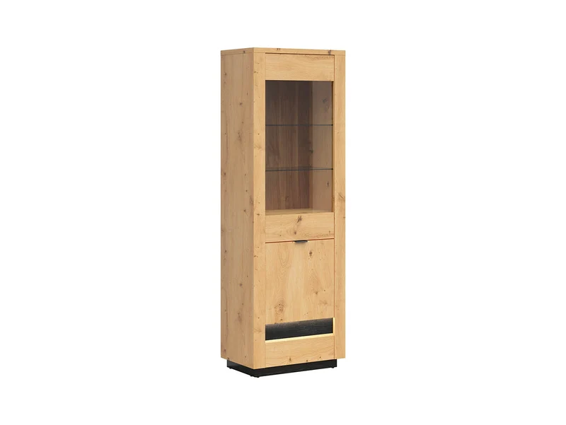 Ostia Display Cabinet – Artisan Oak / Black Sparkle