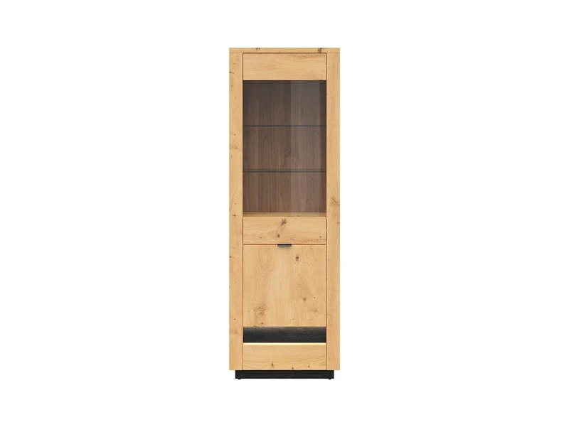 Ostia Display Cabinet – Artisan Oak / Black Sparkle