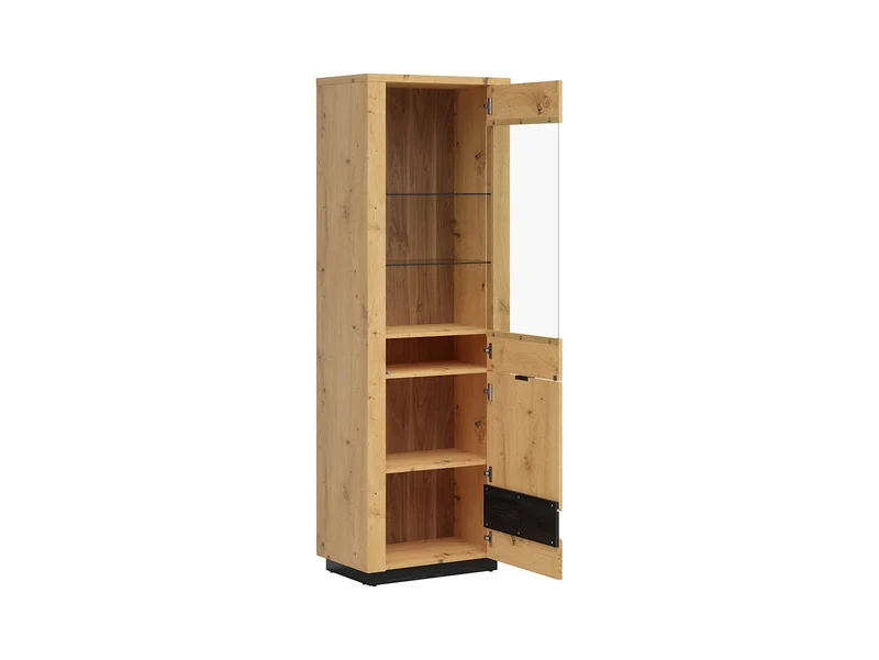 Ostia Display Cabinet – Artisan Oak / Black Sparkle